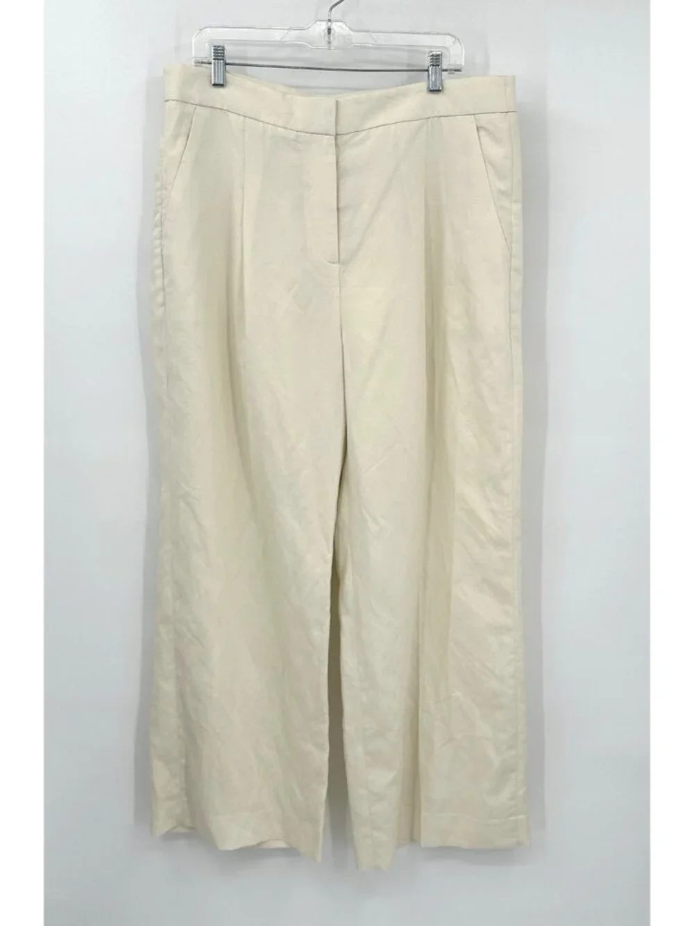 BANANA REPUBLIC pants trousers linen off white 16 career summer pleated office
